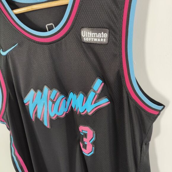 Nike NBA Miami Heat Dwayne Wade Vice City Edition Basketball Jersey Size 52 XL - Picture 3 of 7